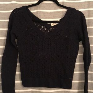 Crop Hollister Thin Knit Navy Sweater